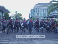 Pj Gubernur Suganda Silaturahmi dan Koordinasi dalam Kegiatan Gowes Sehat Bersama BI Kep. Babel
