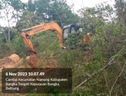 Ekskavator Mini Milik Tambang Ilegal Di Desa Cambai Diduga Milik Bos AT