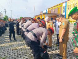 Apel Pergeseran Pasukan PAM Pemilu 2024 Polresta Pangkalpinang, Pemkot Ikut Memeriksa Kondisi dan Perlengkapan Personil