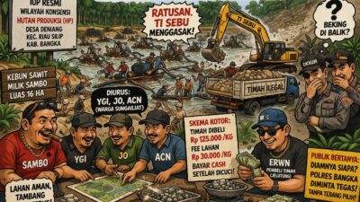 Ratusan TI Sebu Kuasai IUP PT Timah di Deniang