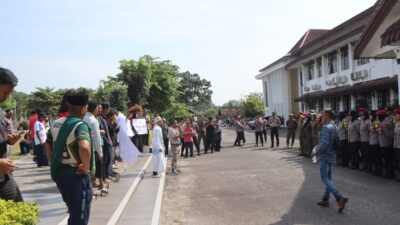 Polres Bangka Turunkan Personel Amankan Aksi Damai di Kantor Bupati