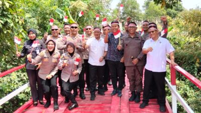 Bupati Bangka Fery Insani Resmikan Jembatan Merah Putih Desa Air Ruai Pemali   